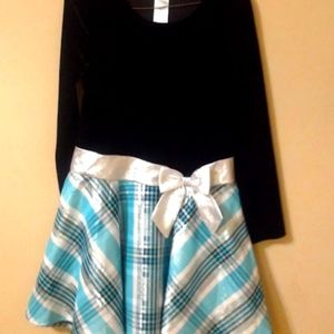 Bonnie Jean girls stretch to taffeta plaid dres